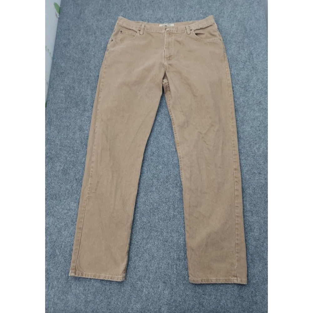 Wrangler Authentics Jeans Mens 36x34 (tag 38x36) Tan 100% Cotton Straight
